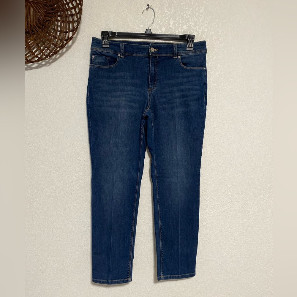 Chicos Platinum Blue Ankle High Rise Denim Jeans